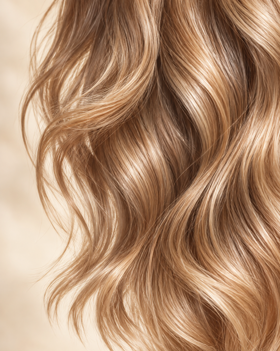 Dettaglio editoriale di capelli luminosi